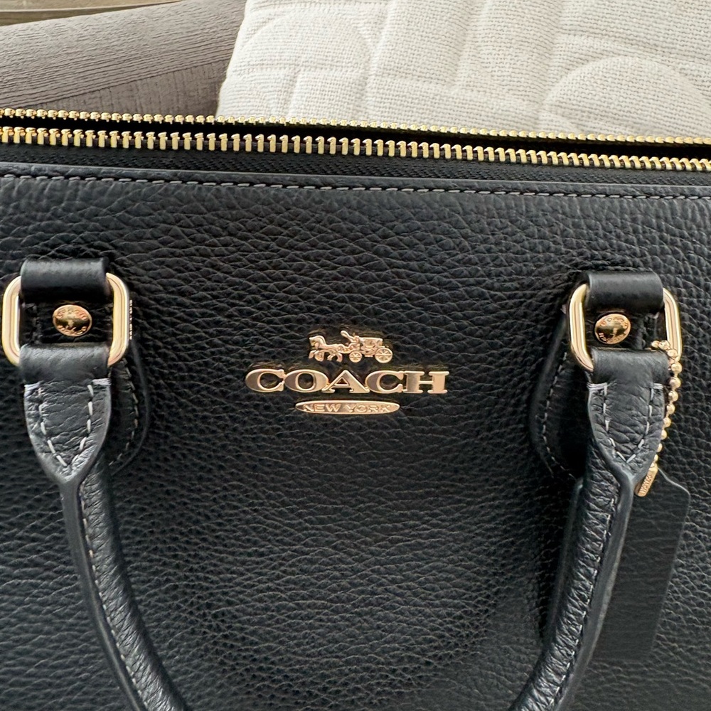 Georgia Black Satchel with Gold Accents - Picture 4 of 11